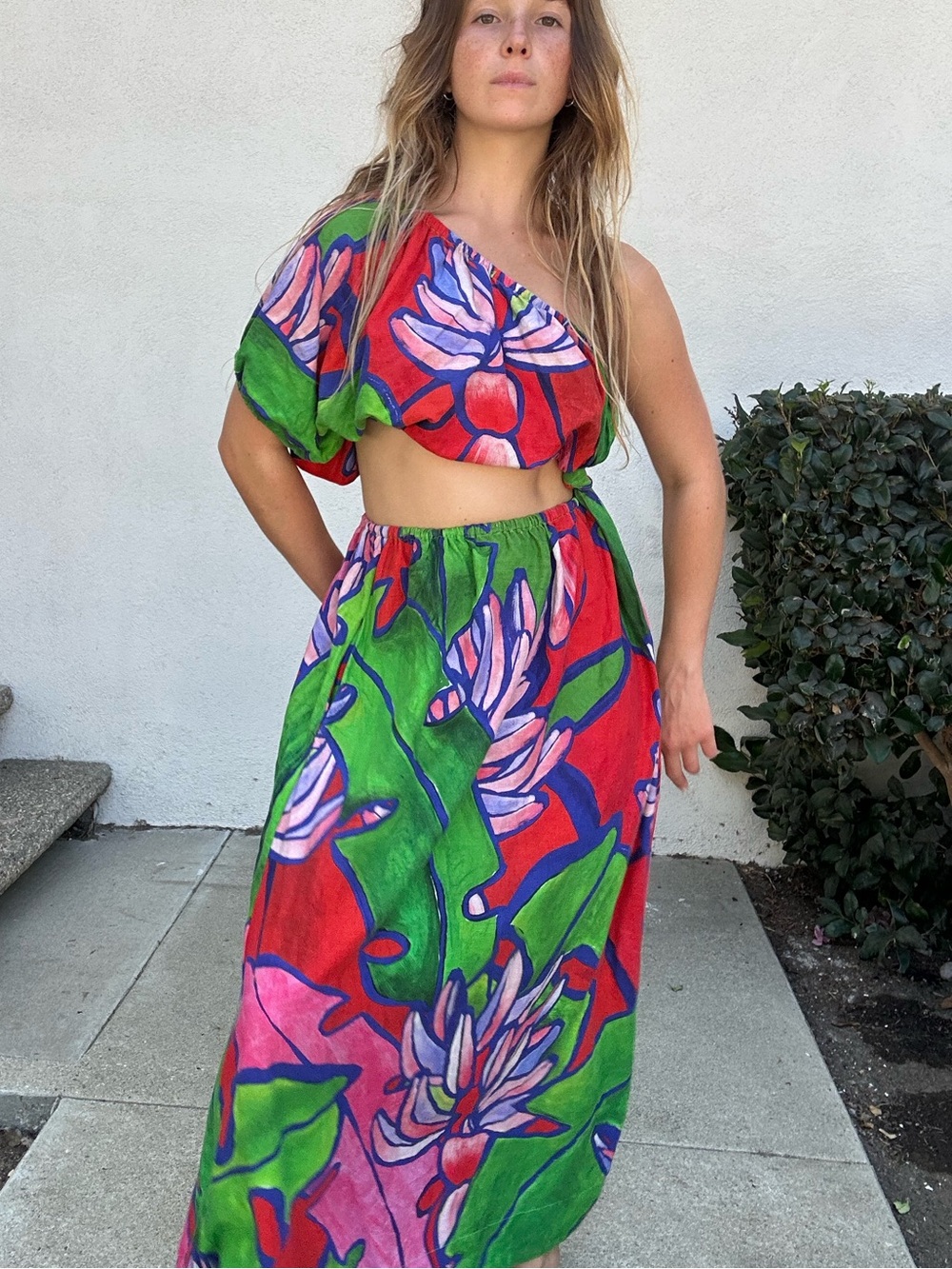 Farm Rio Tropical Bunch Open Waist maxi Dress